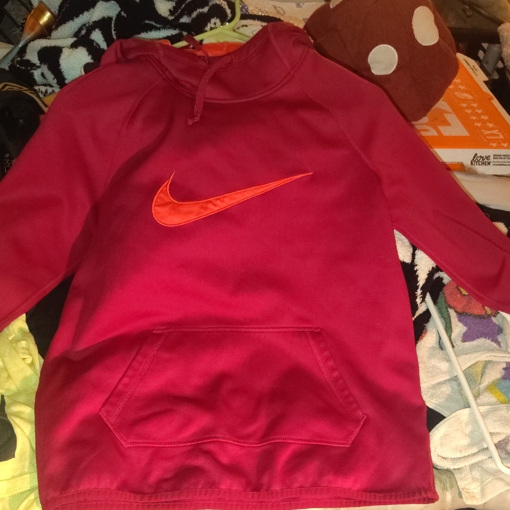Nike Women's Crimson Hoodie with Orange Swoosh